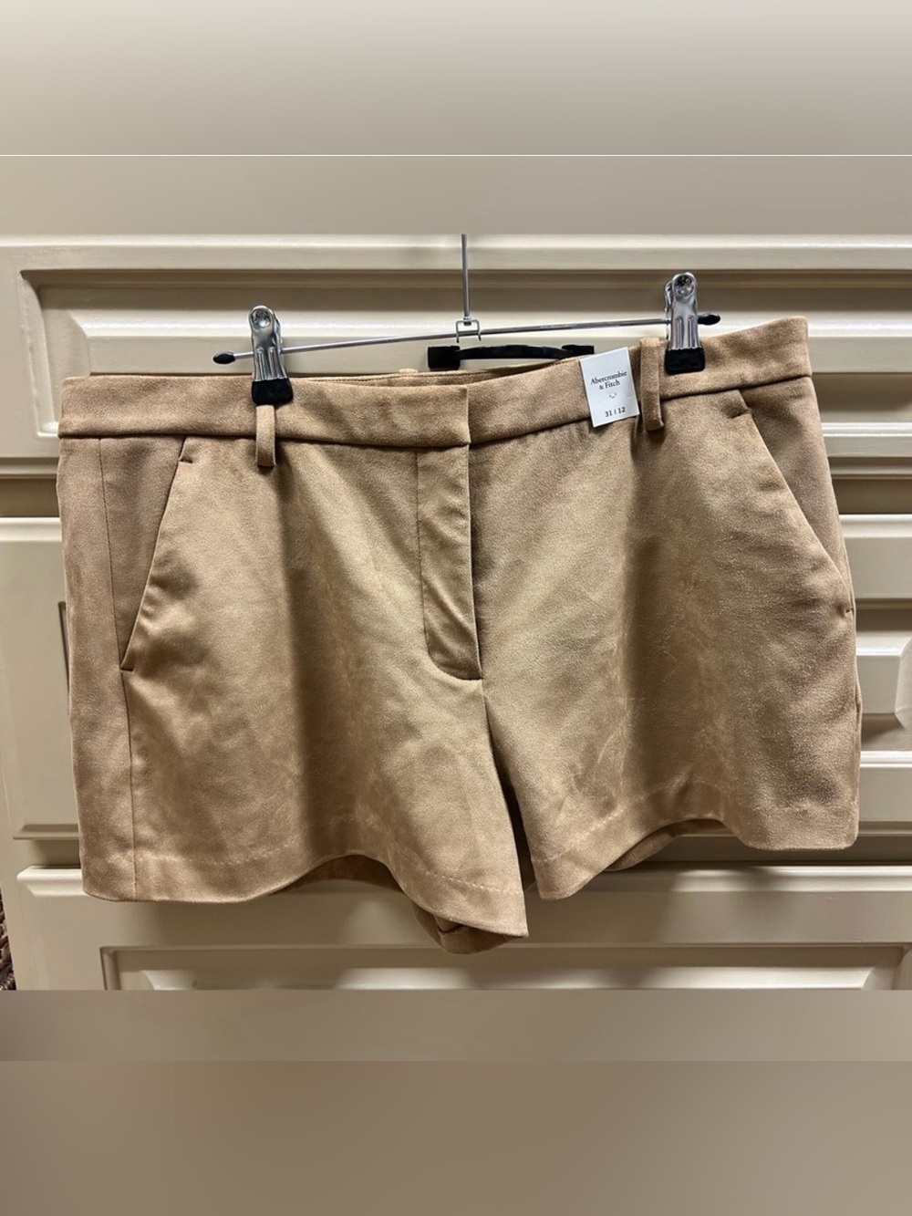 Abercrombie & Fitch Tan Suede-Look Bermuda Shorts